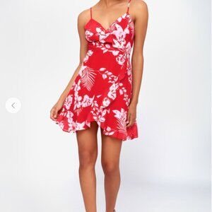 Lulus tropical wrap dress